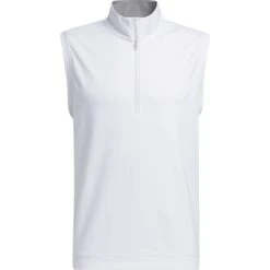 Adidas Polo Elevated 1/4-Zip, ärmellos, Weiß