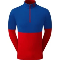 FootJoy Layer Colour Block 1/4-Zip, Blau/rot