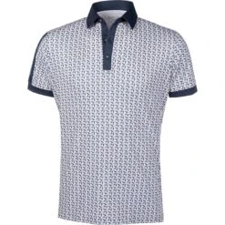 Galvin Green Polo Malcolm, Hellgrau/navy/weiß