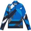J.Lindeberg J. LINDEBERG Midlayer Luke Print Half Zip, Blau -Polo und Mütze j lindeberg midlayer luke print half zip blau blau 6942138 17reElozVvxP6h 1280x1280
