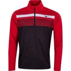 Mizuno Layer Breeze Elite ST 1/4-Zip, Rot/schwarz