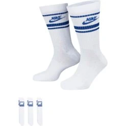 Nike Golf Socken Everyday Essential Crew 3er-Pack, Weiß/blau