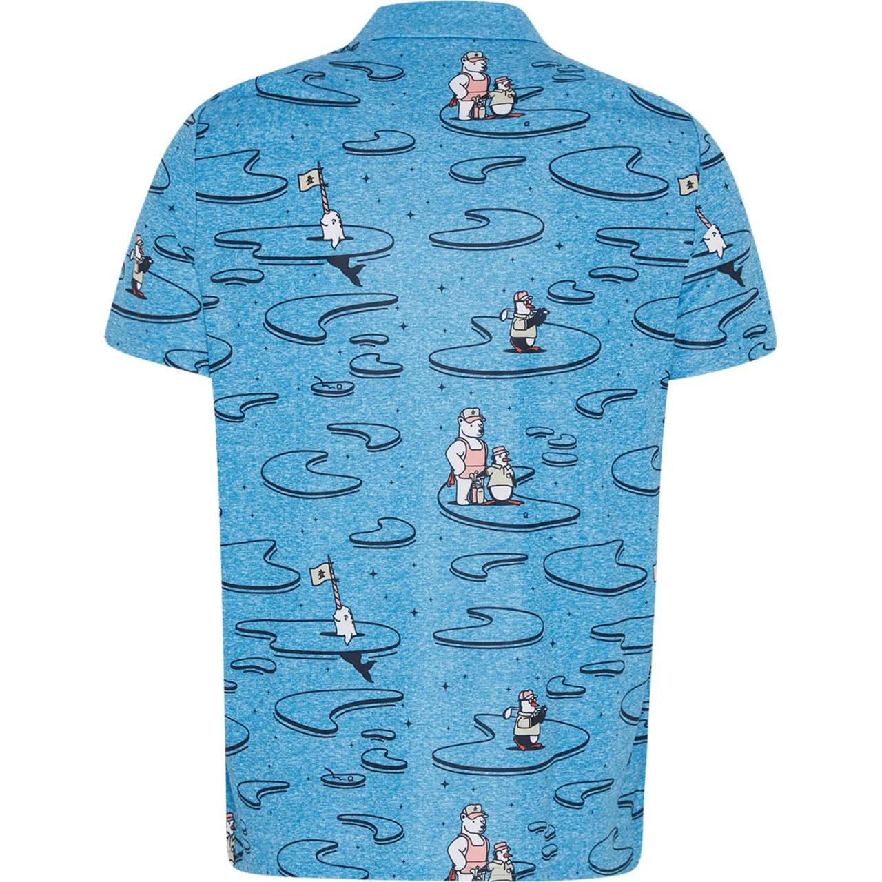Original Penguin Polo All Over Polar Pete Print, Blau/gemustert 4 Original Penguin Polo All Over Polar Pete Print, Blau/gemustert – Bild 2