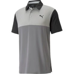 Puma Polo Cloudspun Colorblock, Schwarz/grau/dunkelgrau